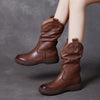 Outdoor Genuine Leather Mid-boots Flat Moccasin Women's Shoes