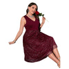 Large Size Dress V-neck Temperament Self-cultivation Polka-dot Dress
