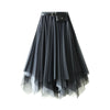 Irregular Skirt Mid Length Lace Mesh Skirt