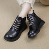 Genuine Leather Round Toe Martin Boots Thick Soled Women's Shoes