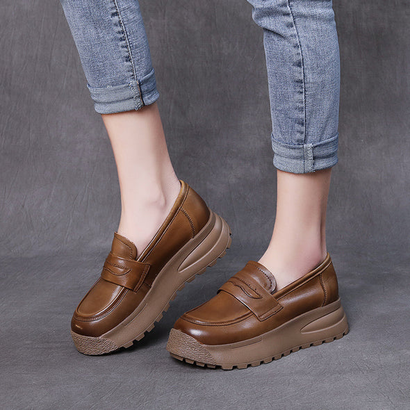 Penny Loafer Vintage Handmade Genuine Leather  Women's  Shoes