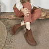 Frosted Leather Thick-soled Women's Boots Thick Wool Wear-resistant Bottom Warm Women's Shoes