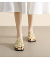 Retro Roman Style Flat Slipper Woven Strap Sandals