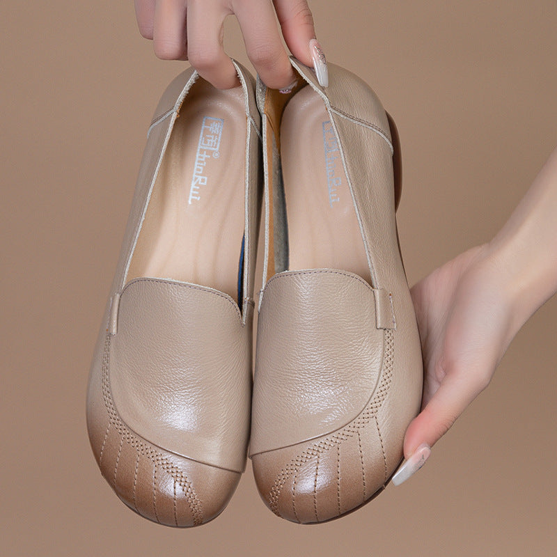 Women's Genuine Leather Soft Sole Non-slip Comfortable Flat Shoes