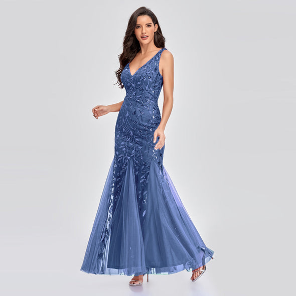 Mermaid Cocktail Party Dresses for Women Sleeveless Sequins Prom Dresses