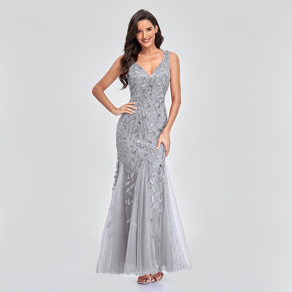 Mermaid Cocktail Party Dresses for Women Sleeveless Sequins Prom Dresses