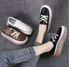 Leather Lightweight Sports Casual Women's Shoes Lace Up Fashion All-match Shoes