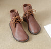Genuine Leather Round Toe All-match Martin Boots Comfortable and Soft Women's Shoes