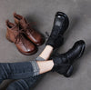 Vintage Leather Flat Women's Boots Cowhide Comfortable Women's Shoes