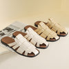 Retro Roman Style Flat Slipper Woven Strap Sandals